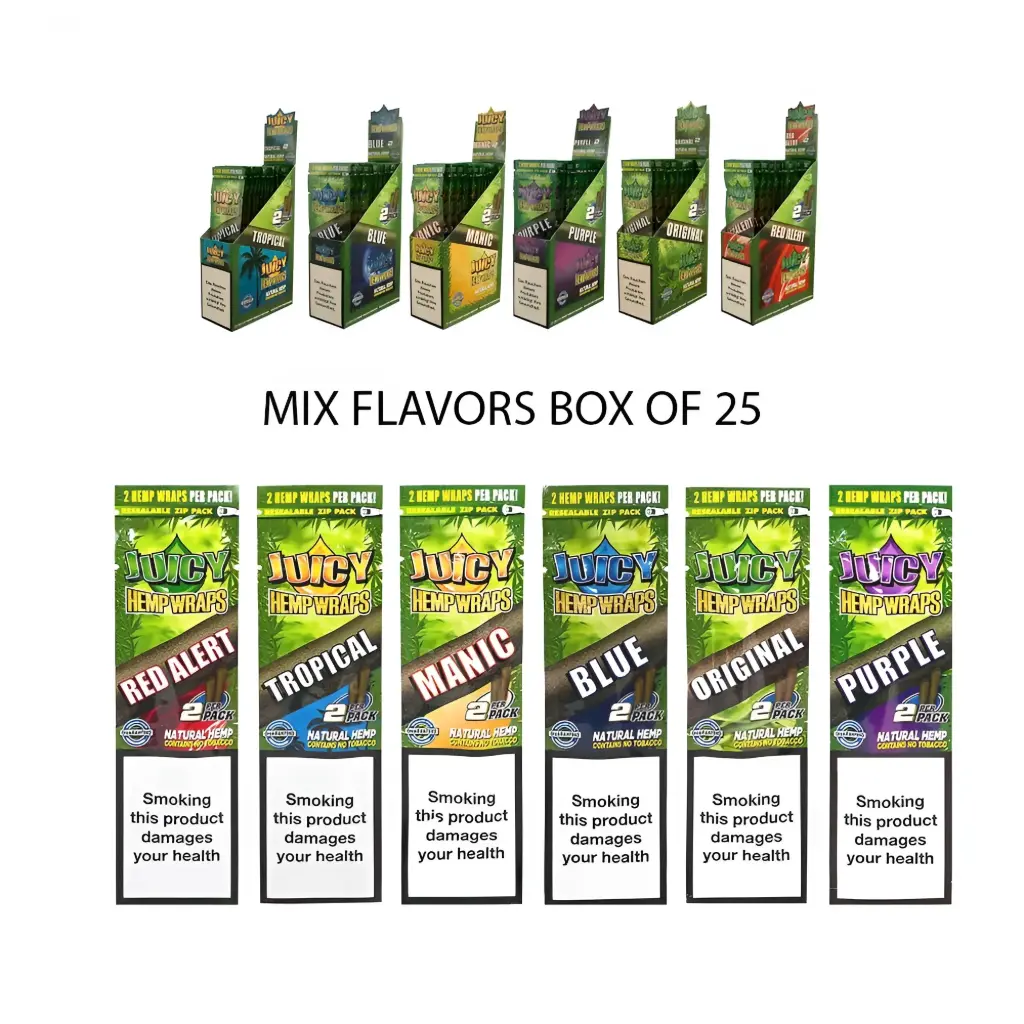 Juicy Hemp Wrap (Mix Flavors Box of 25)
