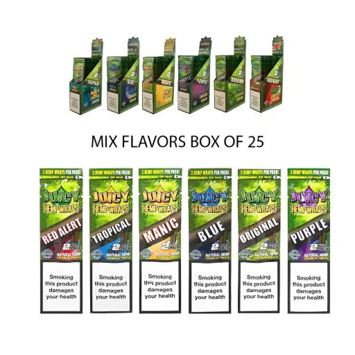 Juicy Hemp Wrap (Mix Flavors Box of 25)